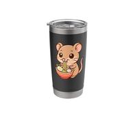 Mignon souris mangeant ramen kawaii amoureux de nourriture pour animaux Gobelet isotherme en acier inoxydable double paroi