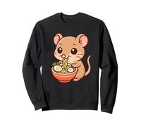 Mignon Souris Mangeant Ramen Kawaii Amoureux de Nourriture pour Animaux Sweatshirt