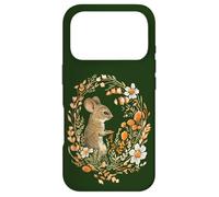 Mignon Souris Sauvage Couronne de Fleurs Cottagecore Woodland Animal Art Coque pour iPhone 17 Pro