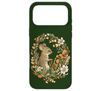 Mignon Souris Sauvage Couronne de Fleurs Cottagecore Woodland Animal Art Coque pour iPhone 17 Pro Max
