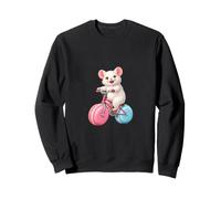 Mignon Souris sur vélo avec Roues Macaron Sweatshirt