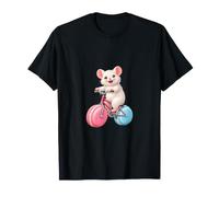 Mignon Souris sur vélo avec Roues Macaron T-Shirt