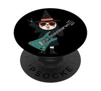 Mignon Squelette sorcière Guitare Rock Musique Halloween Design PopSockets PopGrip Adhésif