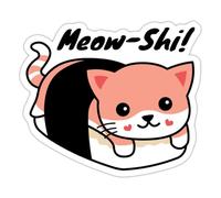 Mignon Sushi Cat Chat Cadeau De Dessin Japonais Kawai Autocollant Sticker