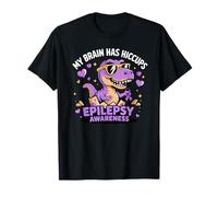 Mignon T-Rex Dino Epilepsy Awareness My Brain Has Hiccup T-Shirt