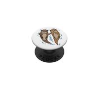 Mignon, Tenir Mains, Loutres Mer, Animal, Couple, Amour PopSockets PopGrip Adhésif