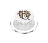 Mignon, Tenir Mains, Loutres Mer, Animal, Couple, Amour PopSockets PopGrip pour MagSafe
