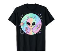 Mignon tête Extraterrestre Signe de Paix Univers OVNI Extraterrestre T-Shirt