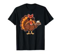 Mignon Thanksgiving Turquie Boire Café Lover Femmes Filles T-Shirt