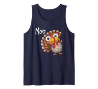 Mignon Thanksgiving Turquie Vache Moo Meow Meme Fluent in Lazy Débardeur