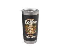 Mignon Tibet Terrier Chiot Chien et Tasse Café Le Matin Gobelet isotherme en acier inoxydable double paroi