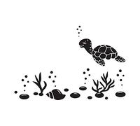 Mignon Tortue de mer océan Scène Autocollant Vinyle pour Ordinateur Portable 33 cm MacBook