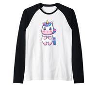Mignon triste licorne kawaii pastel dessin animé art Manche Raglan