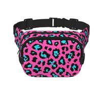 Mignon Turquoise Imprimé Léopard Accessoire D'entraînement Carré Double Couche Ceinture Sac Tendance Voyage pour Homme et Femme