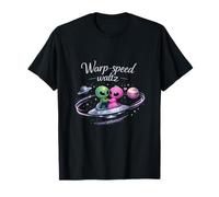 Mignon UFO Pun Alien Couple Warp-Speed Valse T-Shirt