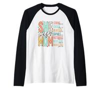 Mignon versets de la Bible chrétienne avec Inscription « She is Mom » Manche Raglan