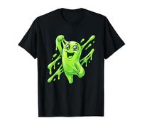 Mignon Vert Slime Monstre Happy Goo Personnage Cartoon T-Shirt
