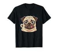 Mignon Visage de Carlin Triste Langue Dehors drôle Amoureux des Chiens T-Shirt