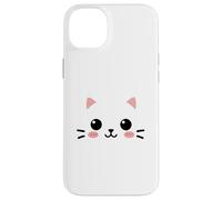 Mignon Visage de Chat drôle Kawaii Chaton Animal Coque pour iPhone 14 Plus