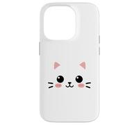 Mignon Visage de Chat drôle Kawaii Chaton Animal Coque pour iPhone 14 Pro