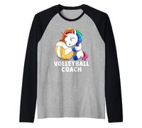 Mignon Volley-Ball Licorne Entraîneur De Volley-Ball Manche Raglan