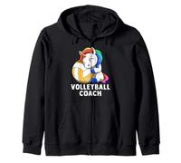 Mignon Volley-Ball Licorne Entraîneur De Volley-Ball Sweat à Capuche