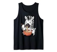 Mignon zèbre Mangeant des Ramen Japonais Kawaii Animal Nouilles Débardeur
