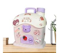 mignonne - Boîte à monnaie Cream House de 5 pouces | verrouillable à clé en plastique durable | Pot d'économie de décoration de table pour les du bureau à domicile