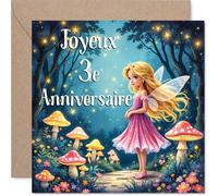 Mignonne Carte d'Anniversaire 3 Ans, un Souffle de Magie pour Fêter 3 Ans