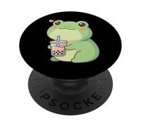 Mignonne Grenouille Bubble Tea Kawaii Anime Grenouilles PopSockets PopGrip Adhésif