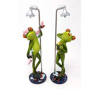 mignonne grenouille sous la douche avec bonnet de douche figurine statue figurine en forme de bain
