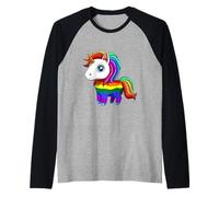 Mignonne Licorne Gay LGBTQ Manche Raglan