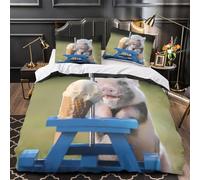 Mignonne loutre qui jette un coup d'œil Parure de Lit Imprimé en 3D Microfibre Ultra Douce Hypoallergique Housse de Couette Fermeture Éclair Super Douce Respirante for Ado Super king（260x220cm）