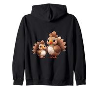 Mignonne Turquie Maman et Bébé Fowl Cartoon Sweat à Capuche