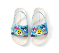 Mignonnes pantoufles bleues pour bébés/tout-petits avec motif de poissons aquatiques de dessin animé, en matériau EVA léger antidérapant, protégeant les petits pieds, convenant à une utilisation intér