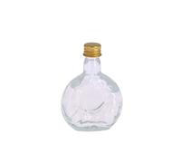 MIGNONNETTE VERRE COQUILLAGE BOUCHON OR 50ML 9.5CM