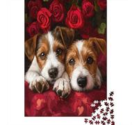 Mignons Chiots Peinture Romantique Style1000 Pièces, Puzzle Impossible pour Adultes, Cadeaux, pour Enfants38x26cm/1000pcs