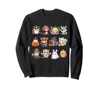 Mignons Monstres d'animaux Kawaii effrayants dans des Costumes d'halloween Sweatshirt