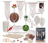 MIGO Creates DIY Macrame Kit for Beginners with 5 Macrame Projects Ebook, 58 Pcs Macrame Supplies & 220yd Cotton Yarn | Create Unique Bohemian Decor Craft Projects! Perfect DIY Crafts for Adults!