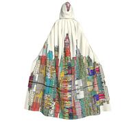 Migpkd Austin Texas Cape à capuche pour adulte Costume de sorcière