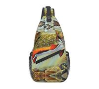 Migpkd Brook Trout Sac à bandoulière décontracté pour la pêche à la mouche pour homme et femme Léger Voyage Randonnée Gym