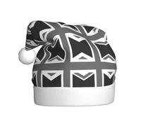 Migpkd Chapeau de Père Noël drapeau national du Royaume-Uni - Chapeau de Noël pour adulte pour homme et femme, fournitures de fête de Noël et Nouvel An