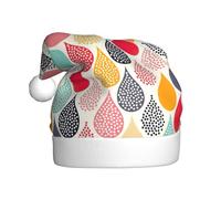 Migpkd Chapeau de Père Noël en forme de goutte d'eau à pois - Chapeau de vacances de Noël pour adulte pour homme et femme, fournitures de fête de Noël