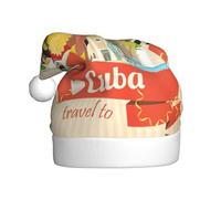 Migpkd Chapeau de Père Noël Île de Cuba - Chapeau de vacances de Noël pour adulte pour homme et femme, fournitures de fête de Noël