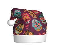 Migpkd Chapeau de Père Noël tête de mort - Chapeau de Noël adulte pour homme et femme, fournitures de fête de Noël