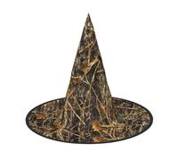 Migpkd Chapeau de sorcière d'Halloween camouflage d'automne pour homme et femme Accessoires de cosplay pour fête costumée Chapeau de magicien