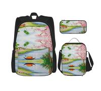 Migpkd Country Lifestyle Sac d'école Trousse à crayons Sac à déjeuner Sac à dos pour enfants Sac à dos d'école Sac à dos