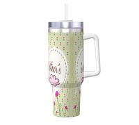 Migpkd Gobelet « Happy Mother's Day » de 1,2 l avec poignée, isolation d'été et tasse rafraîchissante pour cadeau d'anniversaire