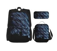 Migpkd Hd Pretty Galaxy Sac d'école, trousse à crayons, sac à déjeuner, sac à dos pour enfants