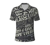 Migpkd I Know The Plans Have You Declares Lord Men is Golf Polo à manches courtes Performance Moisture Wick Casual Print Col Chemise de golf pour homme, Noir , 3XL